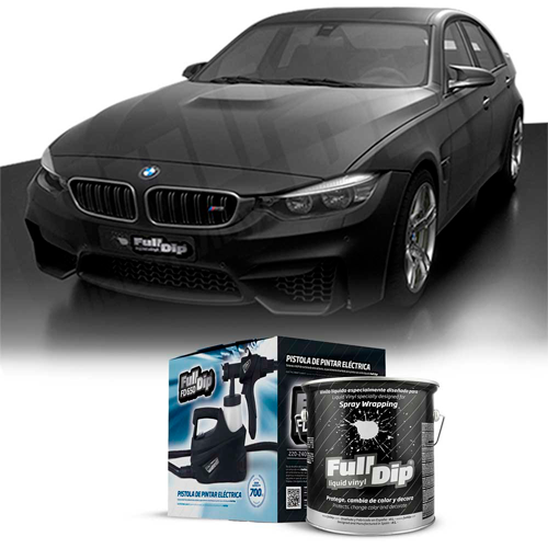 Full Dip 1 x Negro Metalizado 4 Litros + Pistola FD650