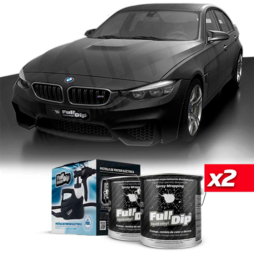 Full Dip 2 x Negro Metalizado 4 Litros + Pistola FD650